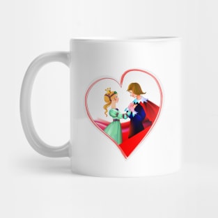 Prince and princess in heart Mug
